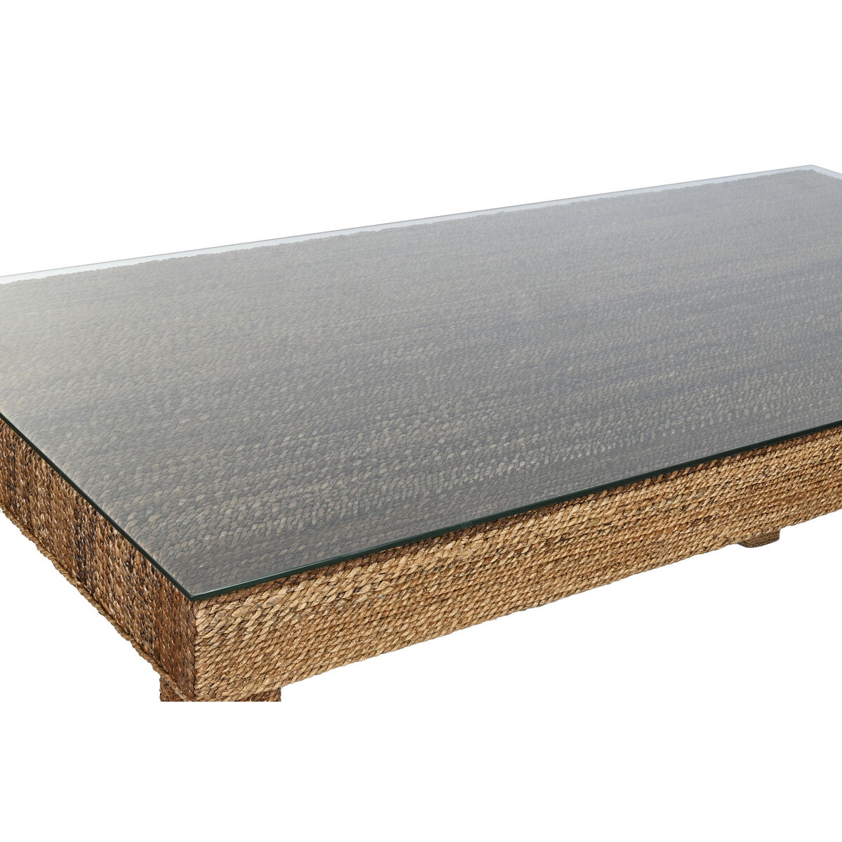 Eettafel Home ESPRIT Natuurlijk Gehard glas Vezel Teakhout 180 x 90 x 77 cm - Afbeelding 2