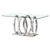 Eettafel Home ESPRIT Staal Gehard glas 160 x 90 x 76 cm