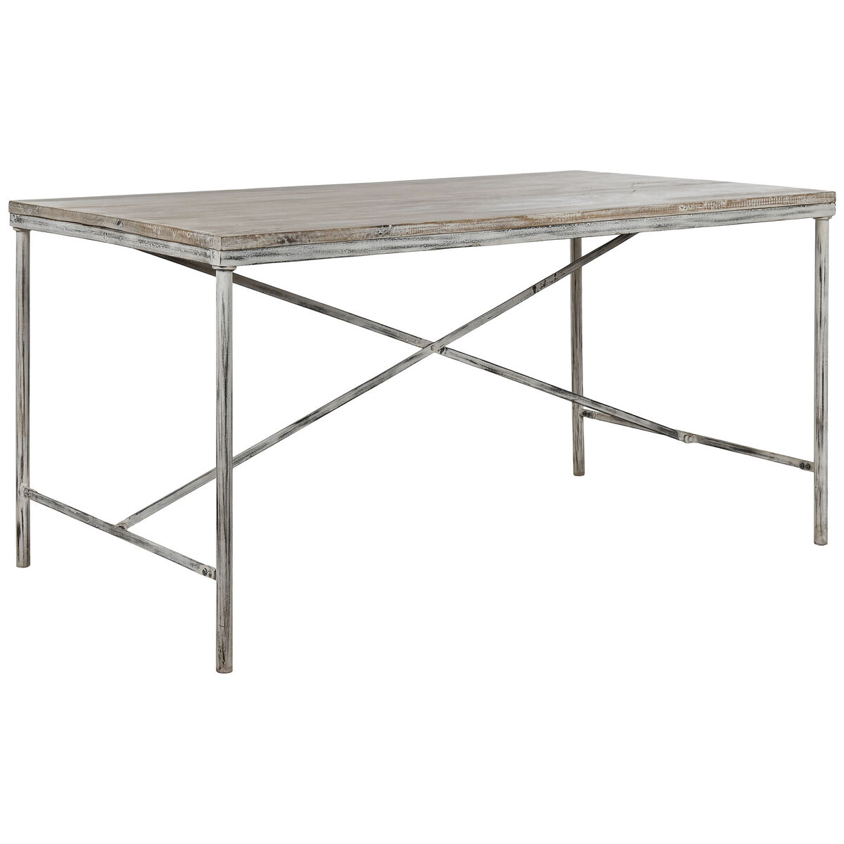 Eettafel Home ESPRIT Wit Ijzer Mangohout 160 X 90 X 80 cm - Afbeelding 2