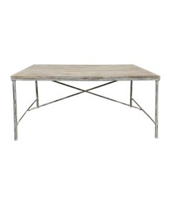 Eettafel Home ESPRIT Wit Ijzer Mangohout 160 X 90 X 80 cm