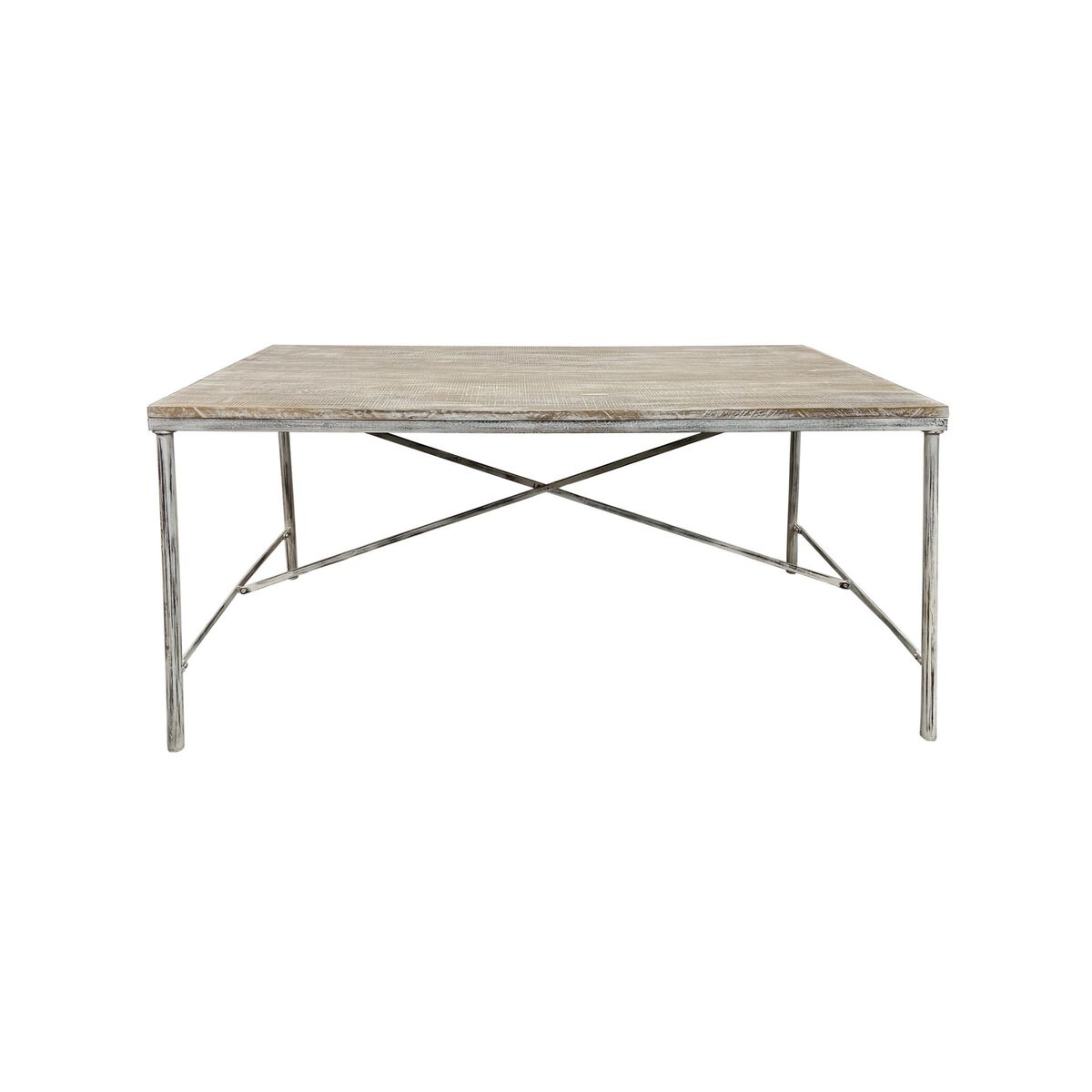 Eettafel Home ESPRIT Wit Ijzer Mangohout 160 X 90 X 80 cm
