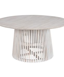 Eettafel Home ESPRIT Wit Mindi hout 150 x 150 x 75 cm