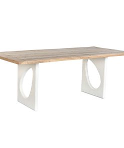 Eettafel Home ESPRIT Wit Natuurlijk Gerecycleerd Hout Mangohout 200 x 100 x 77 cm 200