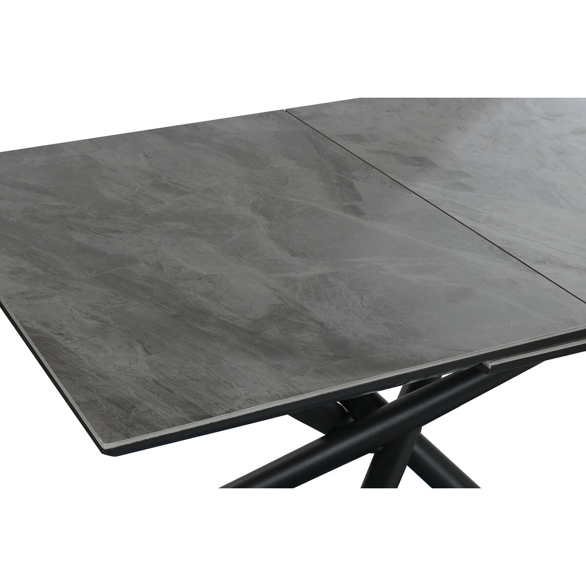 Eettafel Home ESPRIT Zwart Grijs Metaal Keramisch 160 x 90 x 76 cm - Afbeelding 2