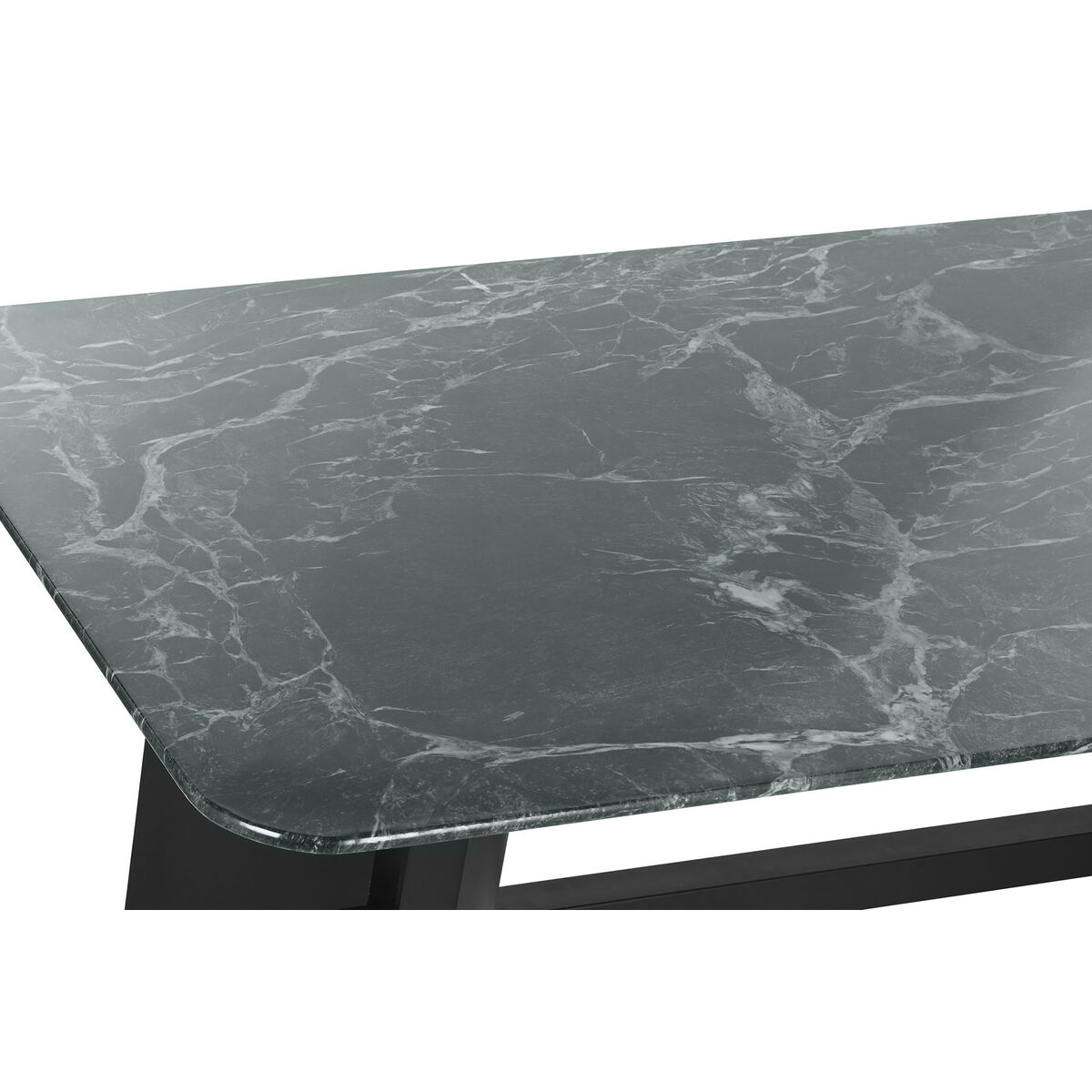 Eettafel Home ESPRIT Zwart Groen Metaal Gehard glas 200 x 100 x 76 cm - Afbeelding 2