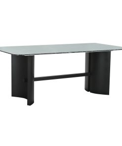Eettafel Home ESPRIT Zwart Groen Metaal Gehard glas 200 x 100 x 76 cm