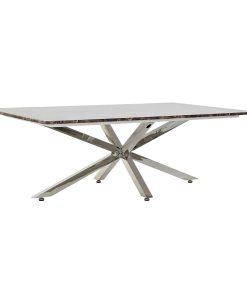 Hoofdtafel DKD Home Decor Zilverkleurig Marmer Staal Plastic 130 x 80 x 45 cm