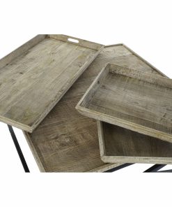 Alternative view of Hoofdtafel DKD Home Decor Zwart Natuurlijk Hout Metaal 120 x 120 x 55 cm
