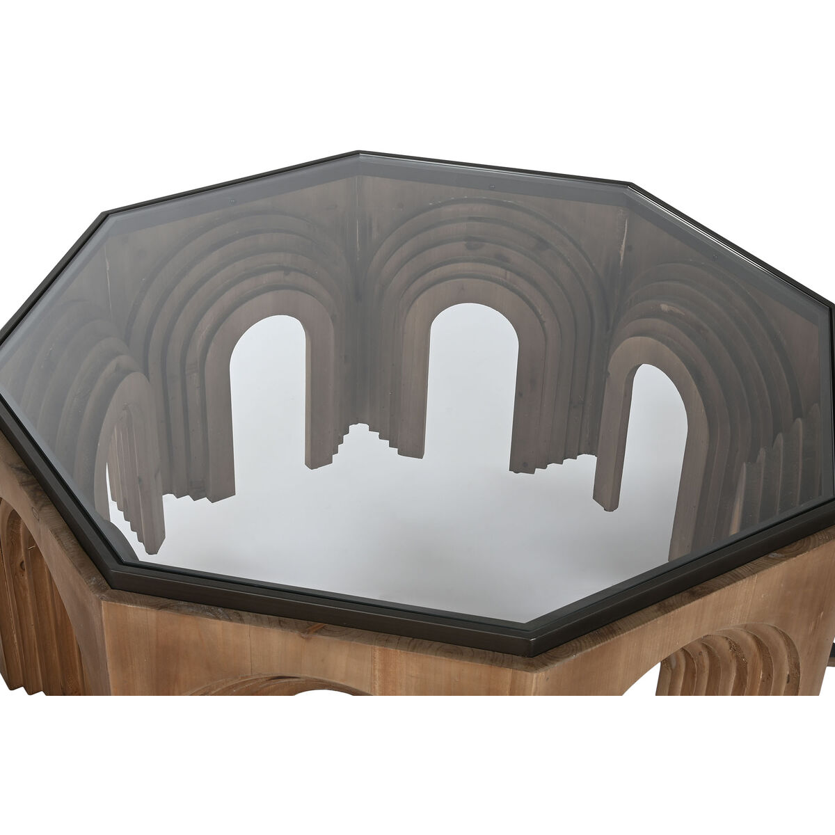 Hoofdtafel Home ESPRIT Kristal Sparrenhout 99 x 99 x 46 cm - Afbeelding 2