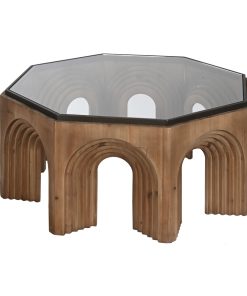 Hoofdtafel Home ESPRIT Kristal Sparrenhout 99 x 99 x 46 cm
