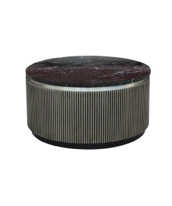 Hoofdtafel Home ESPRIT Zilverkleurig Blik Marmer 98 x 98 x 48 cm