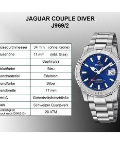 Alternative view of Horloge Heren Jaguar Zilverkleurig