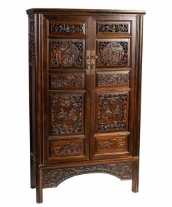 Kast Alexandra House Living Bruin Hout Elmhout 40 x 160 x 95 cm Orientaals 2 Planken