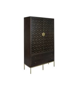 Kast DKD Home Decor 100 x 40 x 175 cm Zwart Metaal Acacia