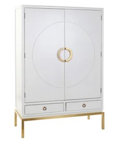 Kast DKD Home Decor Wit Gouden Metaal Populier 120 x 50 x 175 cm