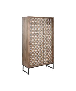Kast Home ESPRIT Bruin Zwart Zilverkleurig 90 x 38 x 170 cm