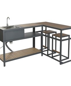 Keukenmeubilair Home ESPRIT Grijs Natuurlijk 127 x 100 x 90 cm 127 x 100 x 95 cm