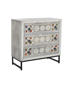 Ladenkast DKD Home Decor Keramisch Grijs Wit Mangohout (80 x 38 x 80 cm)