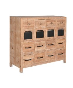 Ladenkast Home ESPRIT Zwart Natuurlijk Metaal Spar Cottage 110 x 40 x 92