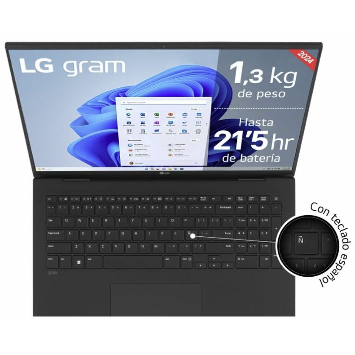 Laptop LG Gram 17Z90S-G.AD7BB 17" Intel Core Ultra 7 155H 32 GB RAM 2 TB SSD - Afbeelding 2