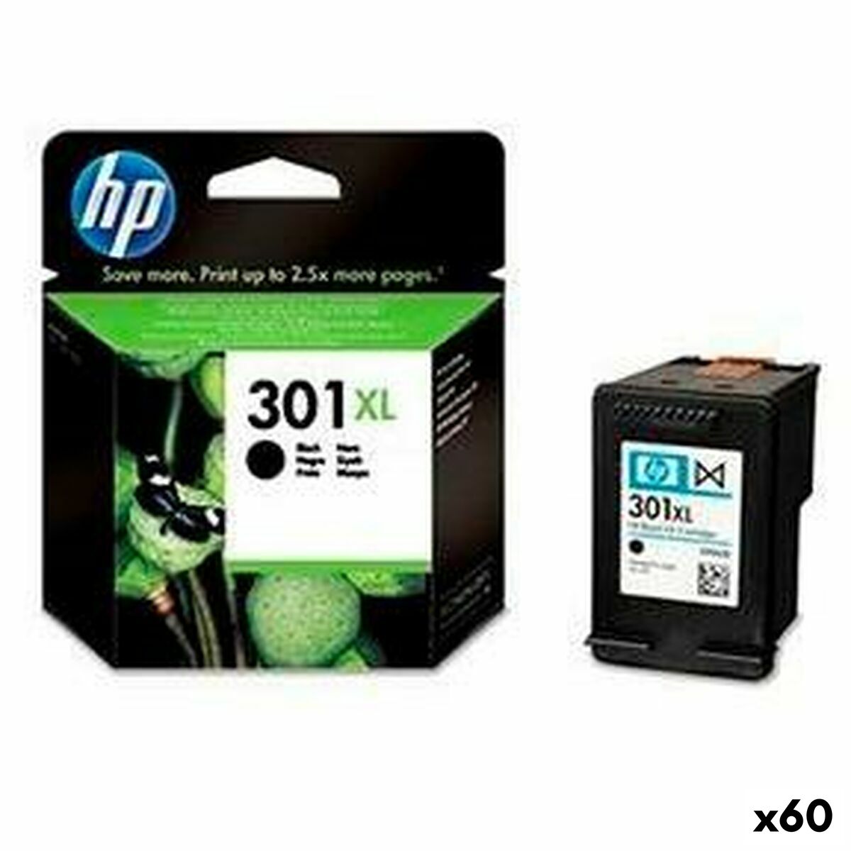 Originele inkt cartridge HP Nº301XL Zwart (60 Stuks)