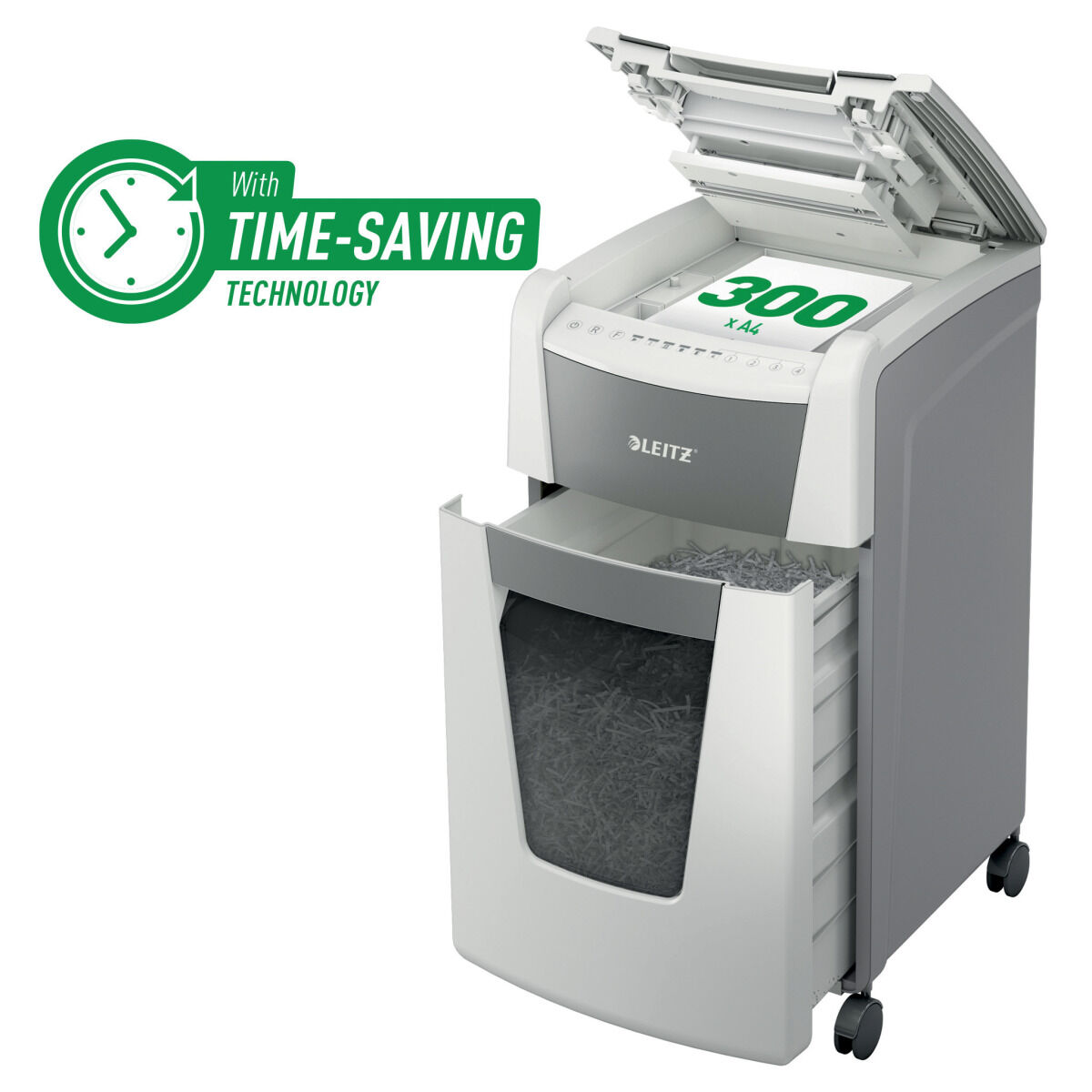 Papierversnipperaar Leitz IQ 300 Autofeed P4 60 L - Afbeelding 2