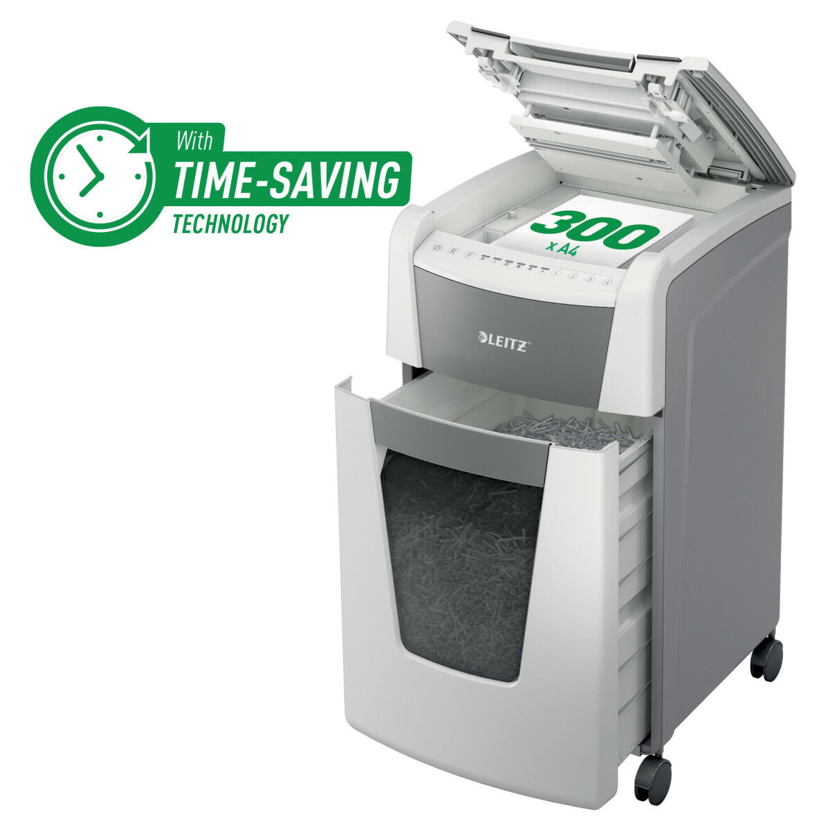 Papierversnipperaar Microsnippers Leitz IQ 300 Autofeed P5 60 L - Afbeelding 2