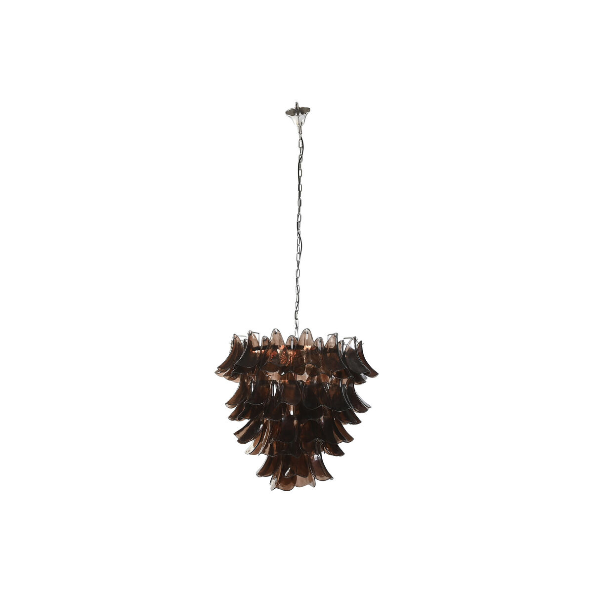 Plafondlamp Home ESPRIT Bruin Zilverkleurig Kristal Staal 25 W 80 x 80 x 80 cm