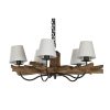 Plafondlamp Home ESPRIT Ijzer Teakhout 90 x 90 x 35 cm