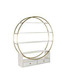 Planken DKD Home Decor 160 x 35 x 180 cm Gouden Metaal Wit Populier