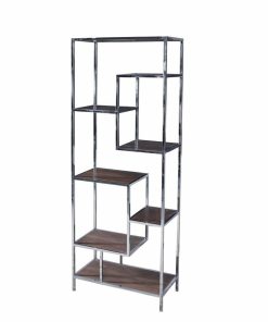 Planken DKD Home Decor 80 x 40 x 200 cm Zilverkleurig Staal Hout MDF