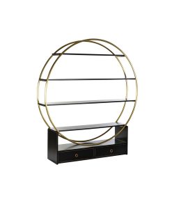 Planken DKD Home Decor Zwart Gouden Metaal Populier 160 x 35 x 180 cm