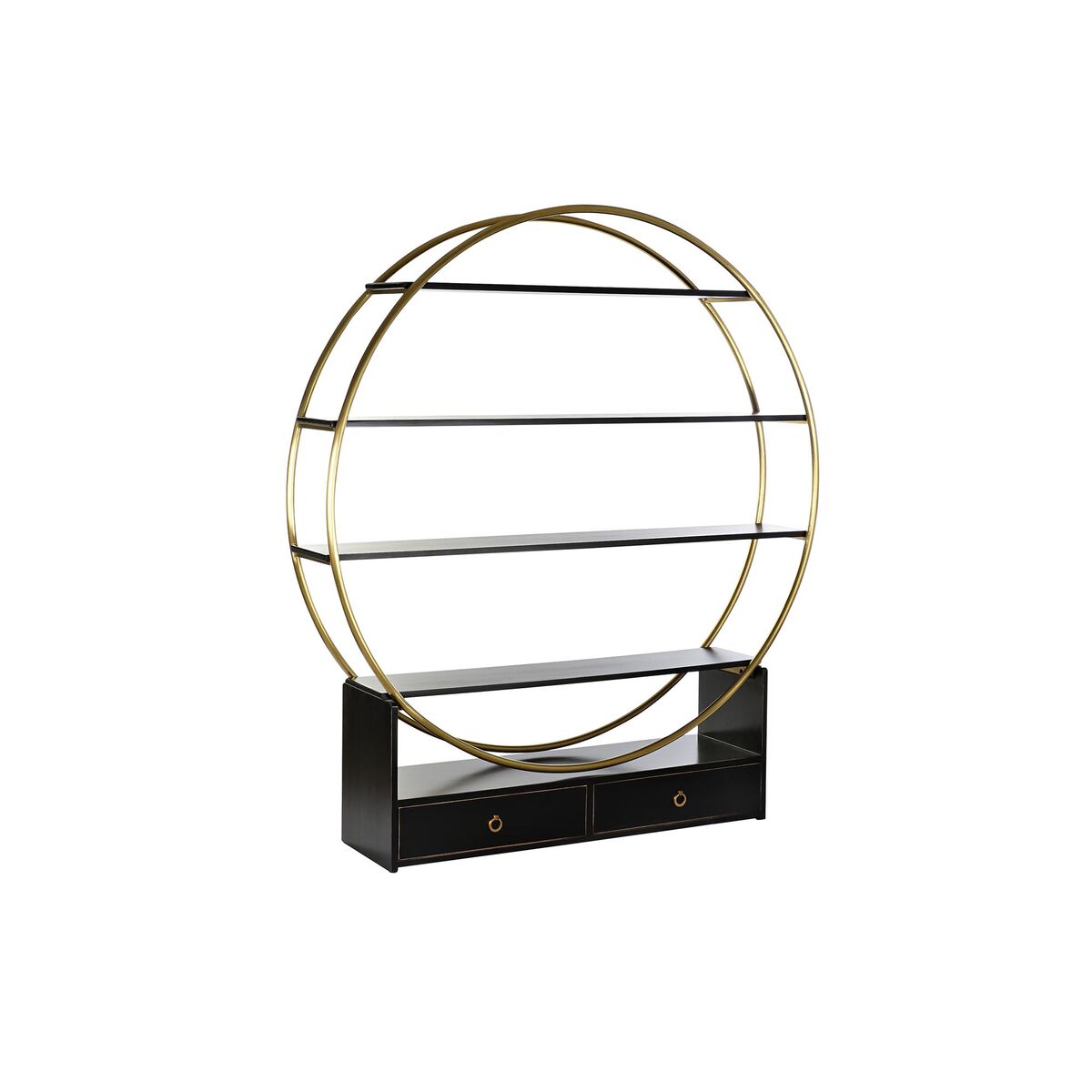 Planken DKD Home Decor Zwart Gouden Metaal Populier 160 x 35 x 180 cm