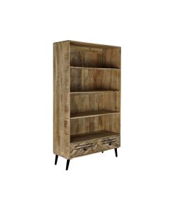 Planken DKD Home Decor Zwart Metaal Donkerbruin Mangohout 100 x 40 x 180 cm