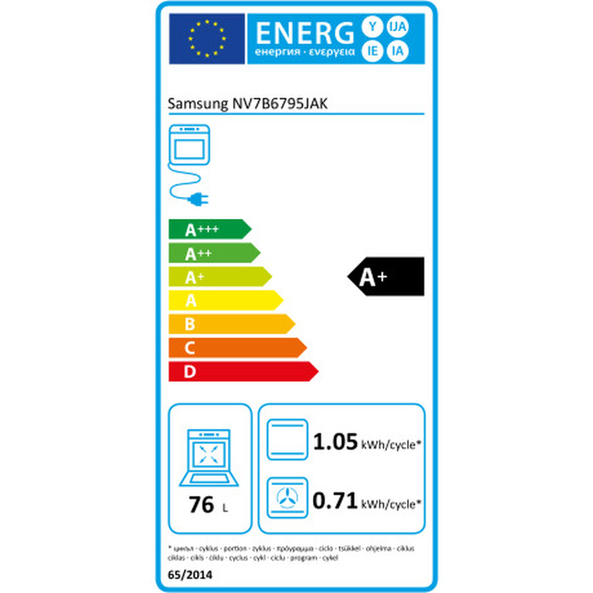 Polyrytische Oven Samsung NV7B6795JAK/U1 1600 W 76 L - Afbeelding 2
