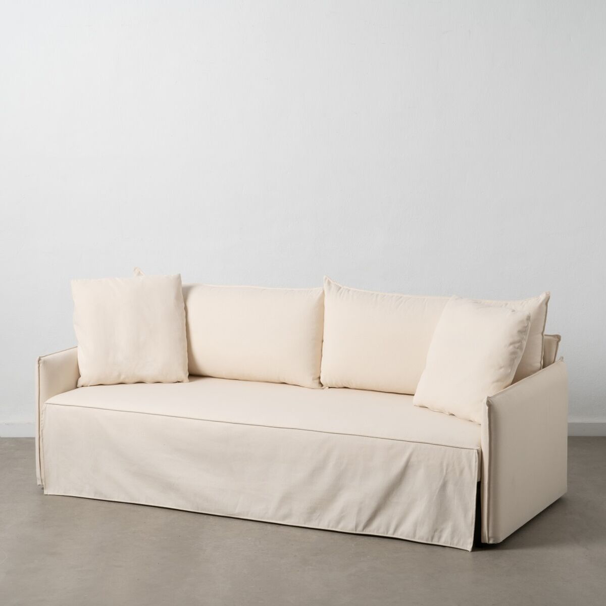 Slaapbank 200 x 94 x 86 cm Synthetisch materiaal Crème - Afbeelding 2