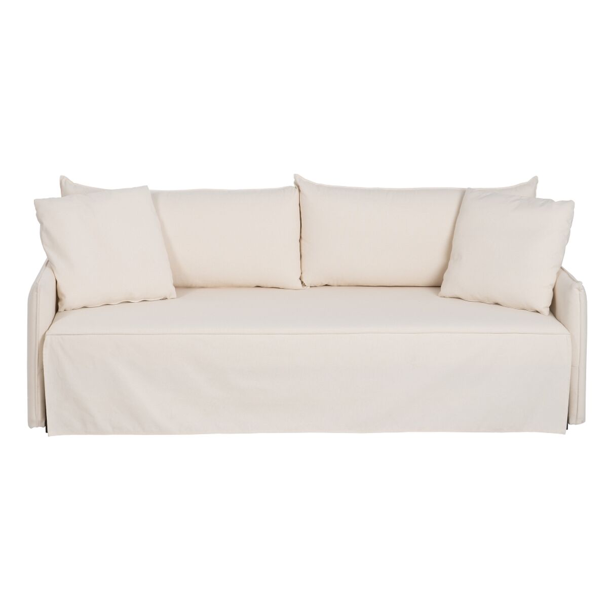 Slaapbank 200 x 94 x 86 cm Synthetisch materiaal Crème