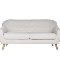 Sofa DKD Home Decor Natuurlijk Polyester Rubberwood Crème (172 x 82 x 82 cm)