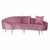 Sofa DKD Home Decor Roze Gouden Metaal Polyester (210 x 120 x 84 cm)