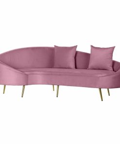 Sofa DKD Home Decor Roze Gouden Metaal Polyester (210 x 120 x 84 cm)