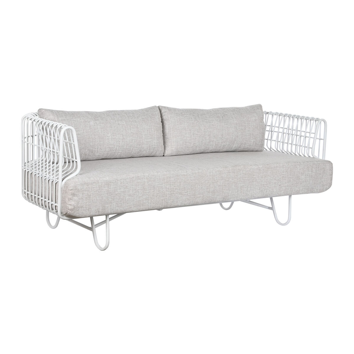 Sofa Home ESPRIT Wit Beige Metaal 180 x 66 x 66 cm