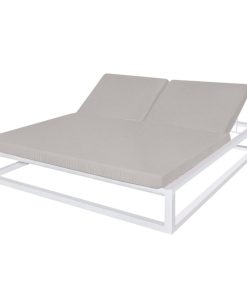 Solstol Luana Dubbel 180 x 200 x 43 cm Wit Staalgrijs