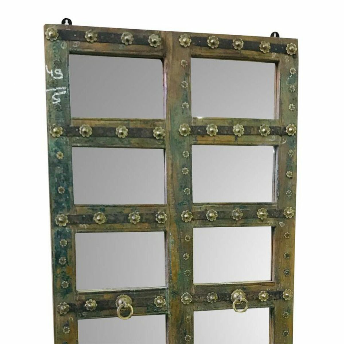 Spiegel Alexandra House Living Groen Gerecycleerd Hout Verouderde afwerking 4 x 179 x 87 cm - Afbeelding 2