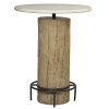 Tafel Home ESPRIT Wit Natuurlijk Marmer Teakhout 90 x 90 x 114 cm