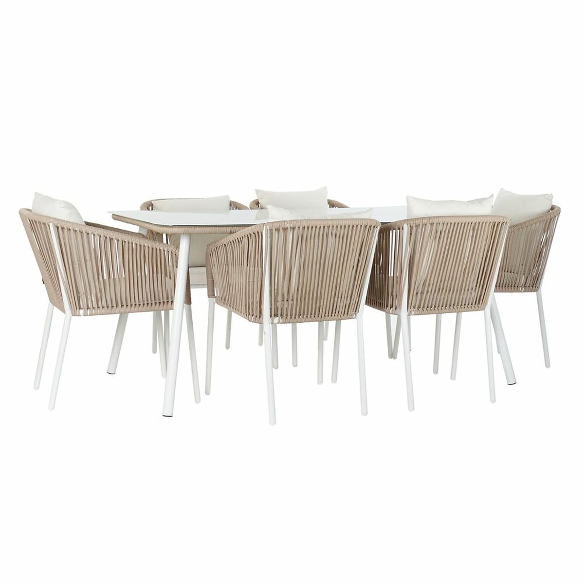 Tafel met stoelen DKD Home Decor Beige 78 cm 163 x 95 x 6 cm