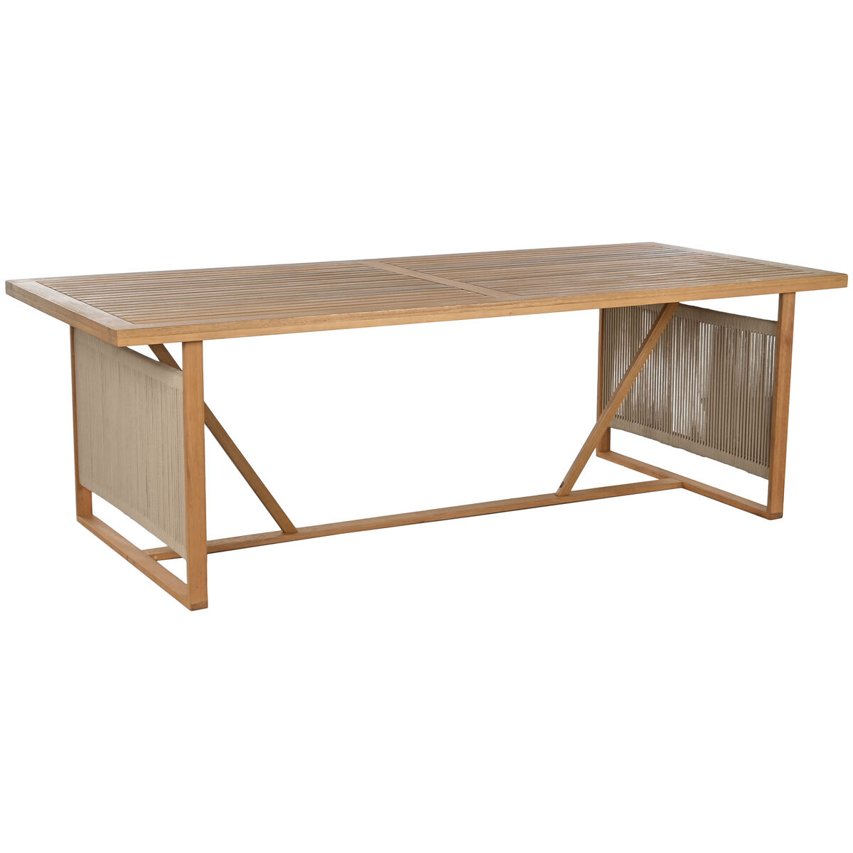 Tafel met stoelen Home ESPRIT Bruin Touw Eucalyptushout 230 x 100 x 75 cm - Afbeelding 2