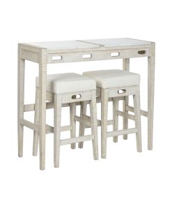 Tafel met stoelen Home ESPRIT Wit Natuurlijk 112 x 40 x 96 cm