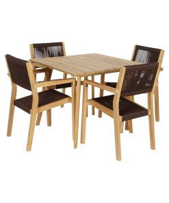 Tafel met vier stoelen DKD Home Decor 90 x 90 x 75 cm