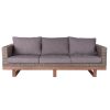 Tuinbank Patsy Grijs Aluminium Rotan Acacia 220 x 89 x 64