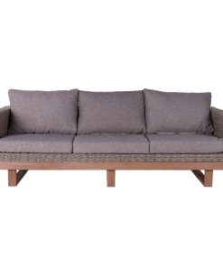 Tuinbank Patsy Grijs Aluminium Rotan Acacia 220 x 89 x 64